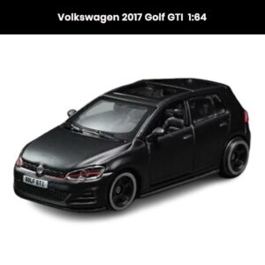 Volkswagen 2017 Golf GTI 1:64 die-cast car model with openable doors, working lights, and shock-absorbing suspension toy