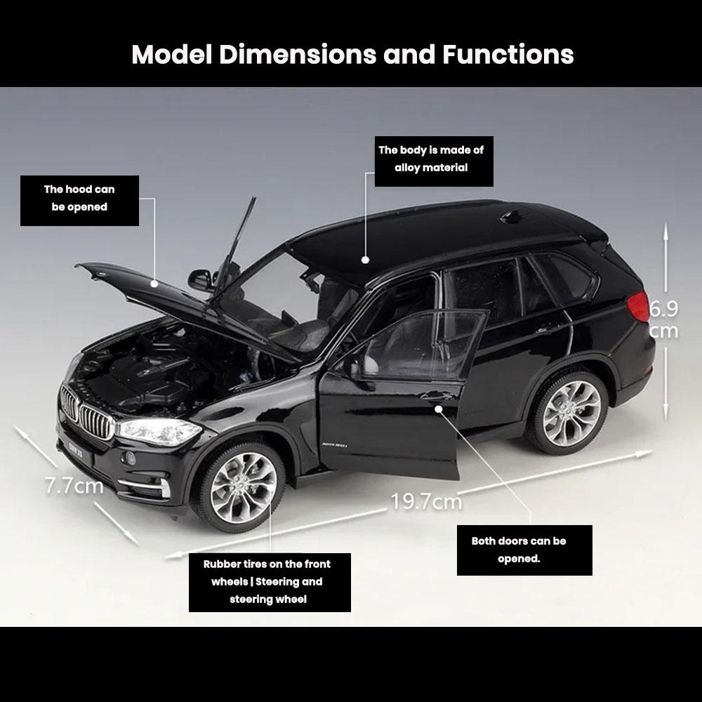 BMW X5 Car Model 1:24 Die Cast 2013-2018 3rd Gen Doors Hood Openable Toys Gift - Image 2