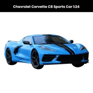 Chevrolet Corvette C8 1:24 die-cast sports car model (2020) with openable doors and hood collectible toy gift