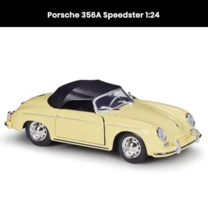 Porsche 356A Speedster 1:24 die-cast car model with openable doors and trunk collectible toy gift