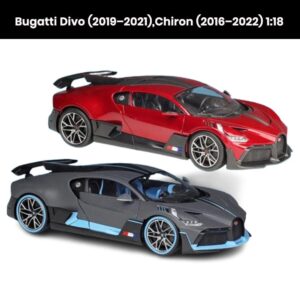 Bugatti Divo (2019–2021) and Bugatti Chiron (2016–2022) 1:18 die-cast car models with openable doors collectible toy gift