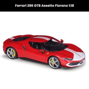 Ferrari 296 GTB Assetto Fiorano 1:18 die-cast car model with openable doors and hood collectible toy gift
