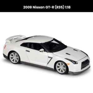 Nissan GT-R (R35) 1:18 die-cast car model (2009) with openable doors, hood, and trunk collectible toy gift