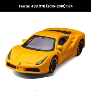 Ferrari 488 GTB 1:64 die-cast model, collectible sports car toy gift