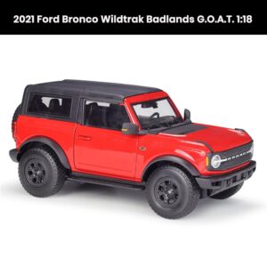 Ford Bronco Wildtrak Badlands G.O.A.T. Mode 1:18 die-cast car model (2021) with openable doors collectible toy gift