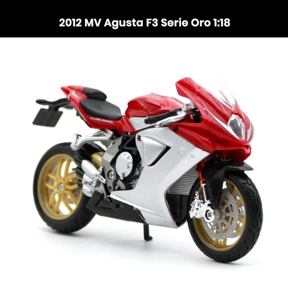 MV Agusta F3 Serie Oro 1:18 die-cast motorcycle model (2012) with shock absorber collectible toy gift