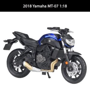 Yamaha MT-07 1:18 die-cast motorcycle model (2018) with shock absorber collectible toy gift