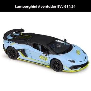 Lamborghini Aventador SVJ 63 1:24 die-cast model with opening doors and hood, collectible supercar toy gift