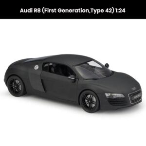 Audi R8 Type 42 1:24 die-cast model with opening doors, collectible sports car toy gift