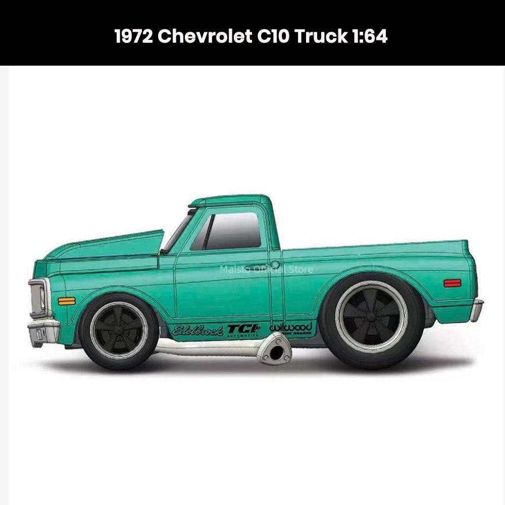 Chevrolet C10 1:64 die-cast truck model (1972) collectible toy gift