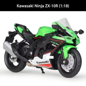 Kawasaki Ninja ZX-10R 1:18 die-cast motorcycle model (2021) with shock absorber collectible toy gift