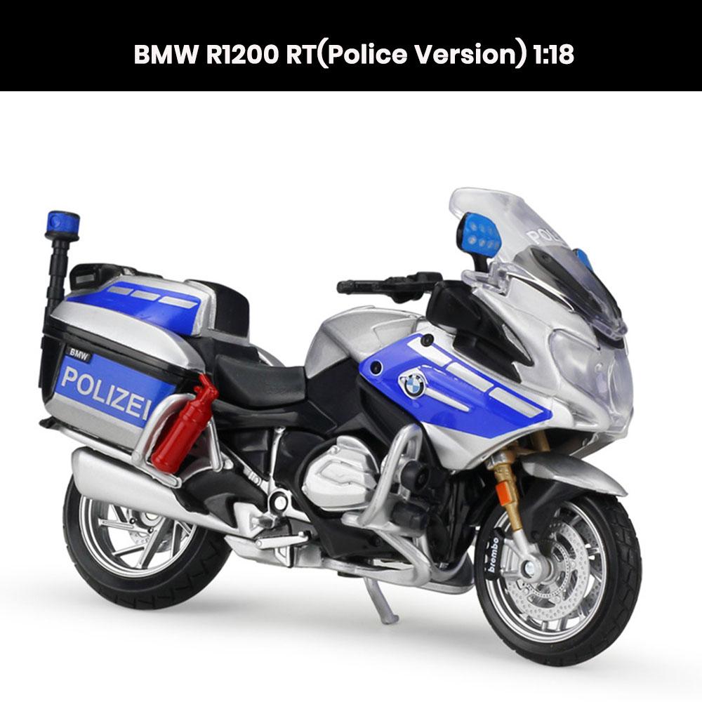 BMW R1200 RT(Police Version) Motorcycle Model 1:18 Die Cast Shock Absorber Toys