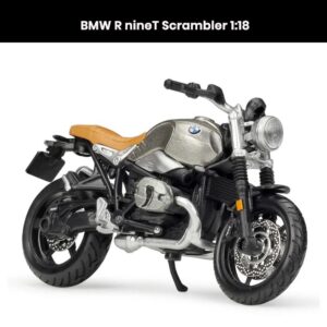 BMW R nineT Scrambler 1:18 die-cast motorcycle model with shock absorber collectible toy gift