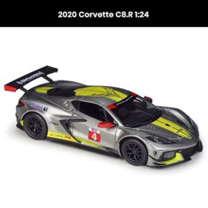 Corvette C8.R 1:24 die-cast racing car model (2020) with openable doors collectible toy gift