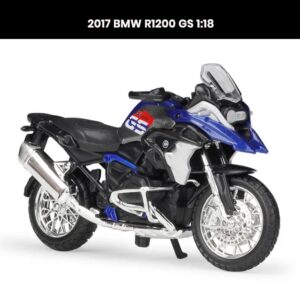 BMW R1200 GS 1:18 die-cast motorcycle model (2017) with shock absorber collectible toy gift