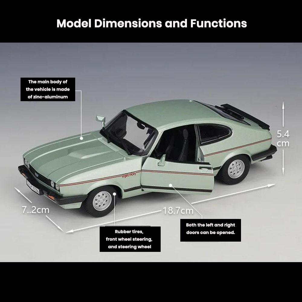 Ford Capri (Mk3) Car Model 1:24 Die Cast 1982 Doors Openable Toys Gift - Image 2