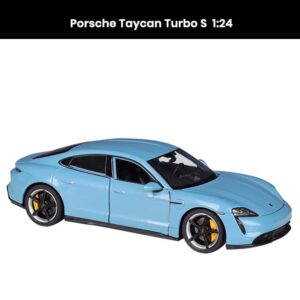Porsche Taycan Turbo S 1:24 die-cast car model with openable doors and hood collectible toy gift