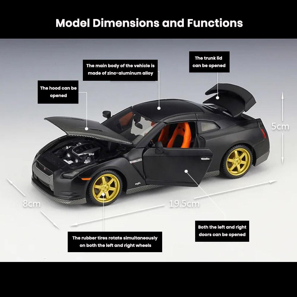 Nissan GT-R (R35) Car Model 1:24 Die Cast 2009 Doors Openable Toys Gift - Image 2
