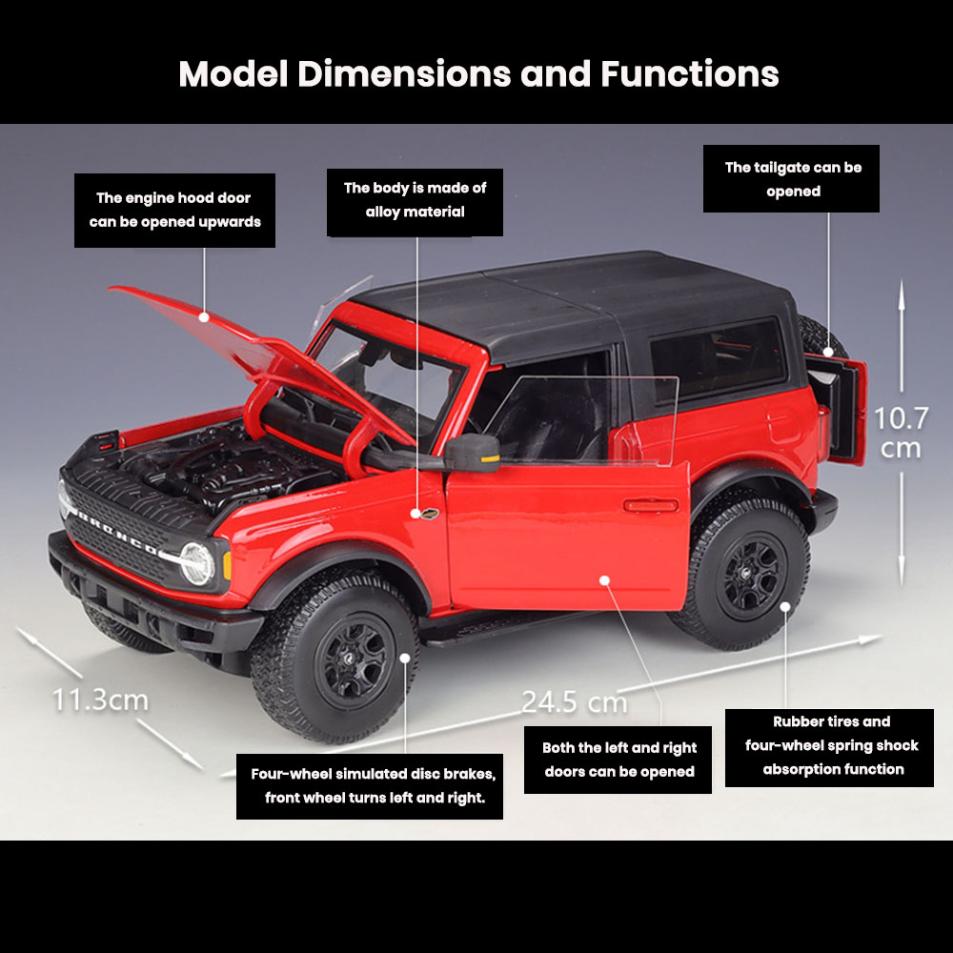 Ford Bronco Wildtrak Badlands G.O.A.T. Mode 1:18 Die Cast 2021 Doors Openable Toys - Image 2