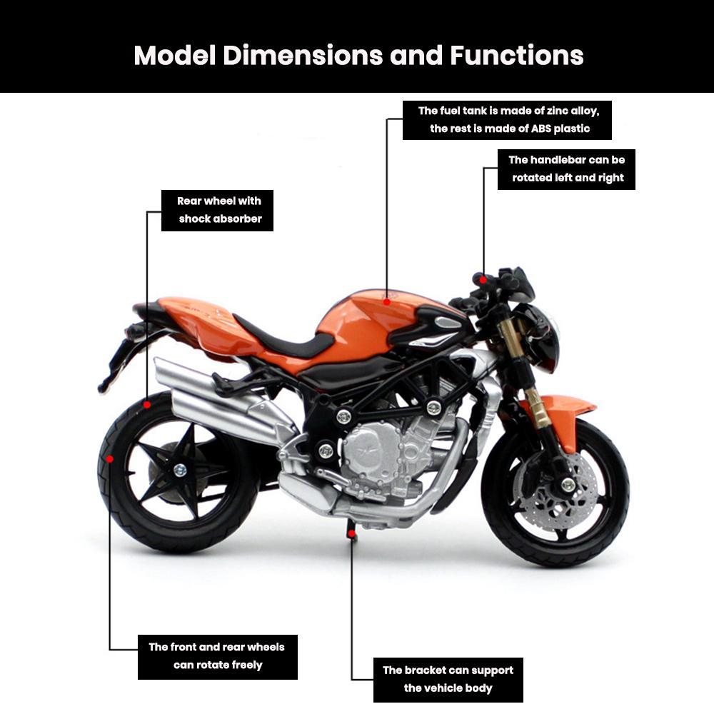 MV Agusta F3 Serie Oro Motorcycle Model 1:18 Die Cast 2012 Shock Absorber Toys - Image 2