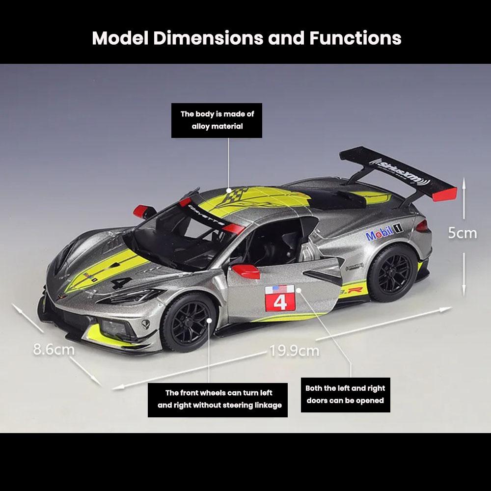 Chevrolet Corvette C8.R Car Model 1:24 Die Cast 2020 Doors Openable Toys Gift - Image 2