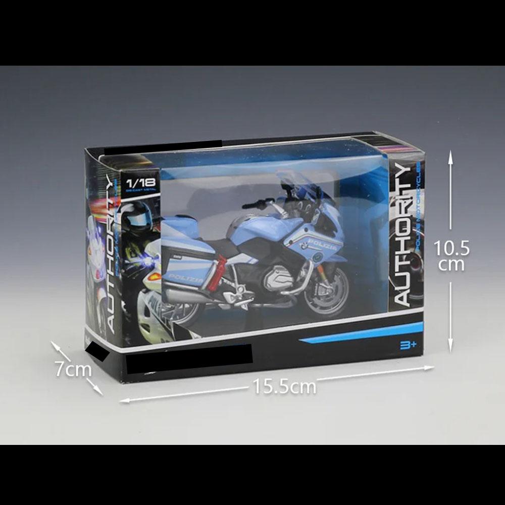 BMW R1200 RT(Police Version) Motorcycle Model 1:18 Die Cast Shock Absorber Toys - Image 4