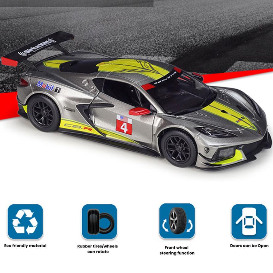 Chevrolet Corvette C8.R Car Model 1:24 Die Cast 2020 Doors Openable Toys Gift - Image 5