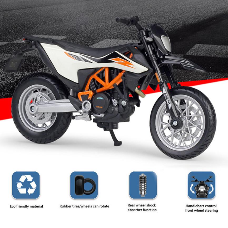 KTM 690 SMC R Motorcycle Model 1:18 Die Cast Shock Absorber Toys Gift - Image 5