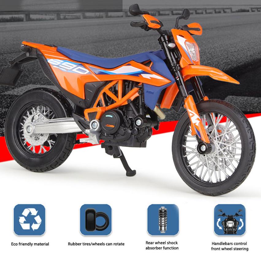 KTM 690 SMC R Motorcycle Model 1:12 Die Cast 2023 Shock Absorber Toys Gift - Image 5