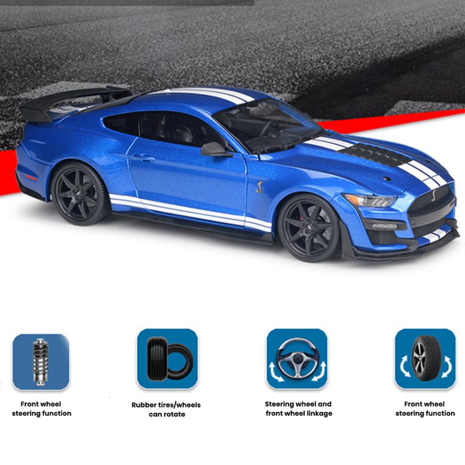 Ford Mustang Shelby GT500 Car Model 1:18 Die Cast 2020 Doors Openable Toys Gift - Image 5