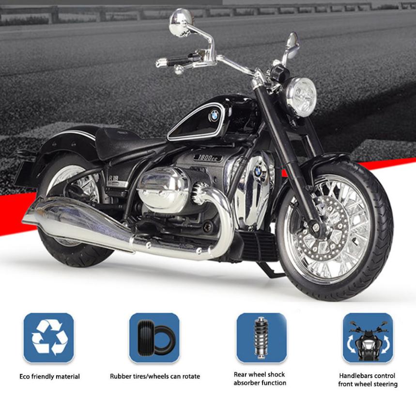 BMW R 18 Motorcycle Model 1:12 Die Cast 2020 Shock Absorber Toys Gift - Image 5