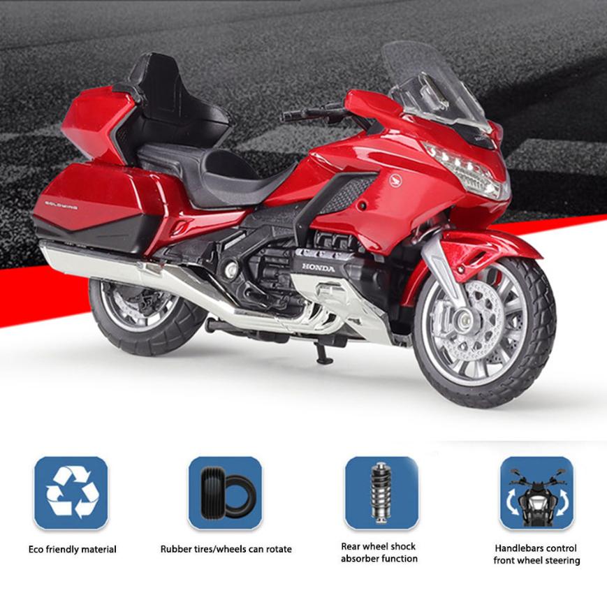 Honda Gold Wing Motorcycle Model 1:18 Die Cast 2020 Shock Absorber Toys Gift - Image 5