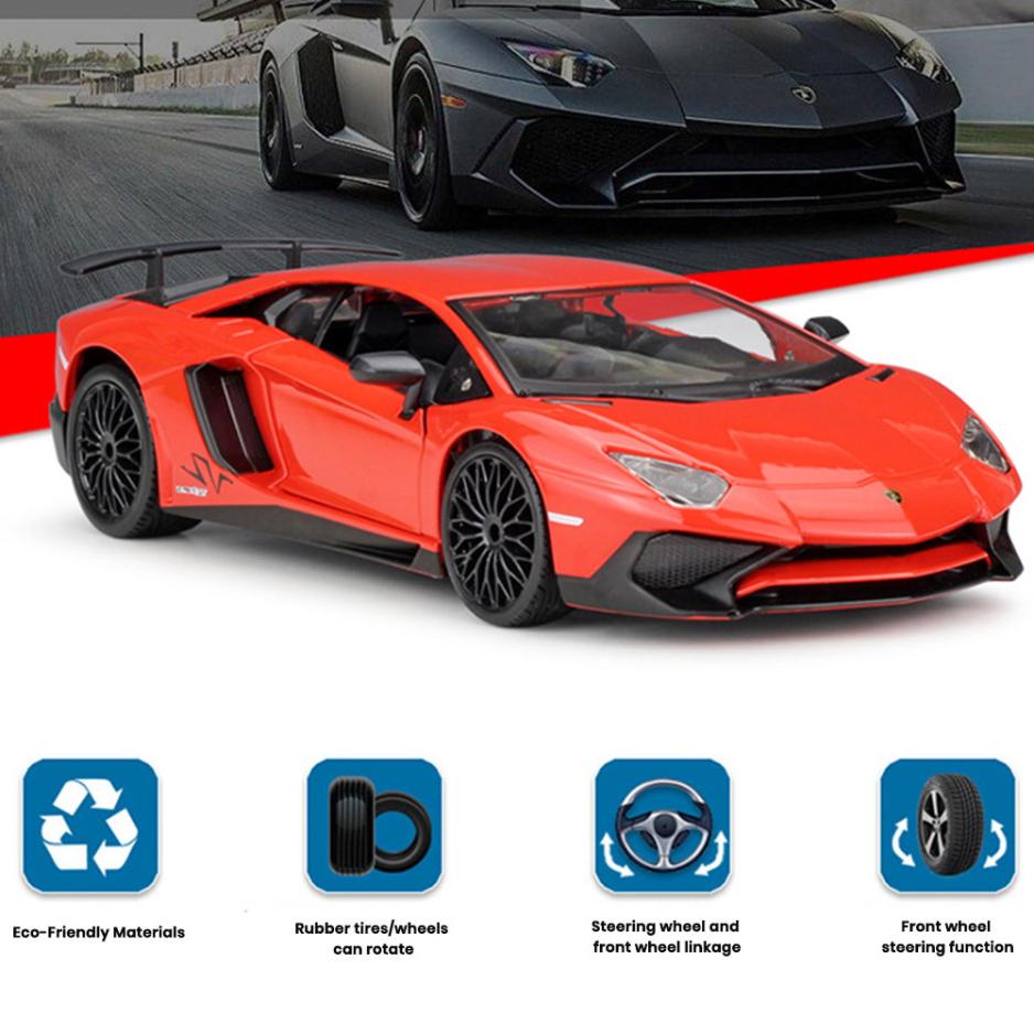 Lamborghini Aventador LP 750-4 SV Car Model 1:24 Die Cast Doors Openable Toys - Image 6