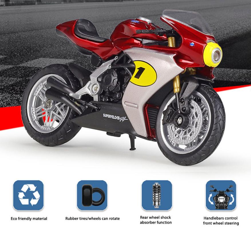MV Agusta Superveloce Ago Motorcycle Model 1:18 Die Cast Shock Absorber Toys - Image 5