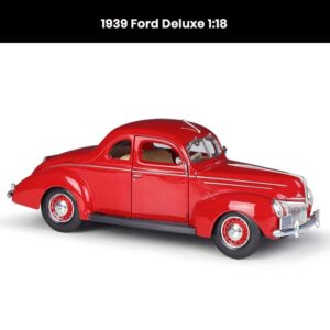 Ford Deluxe 1:18 die-cast car model (1939) with openable doors, hood, and trunk collectible toy gift