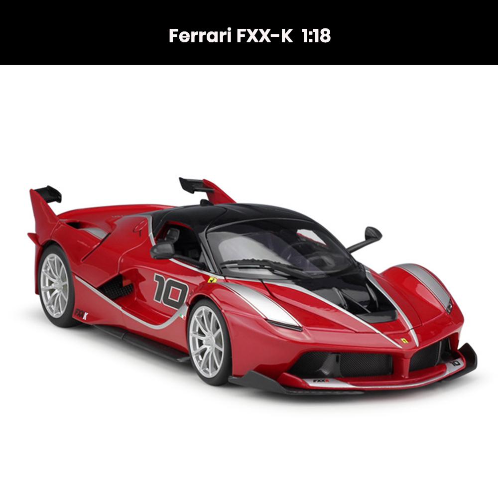 Ferrari FXX-K 1:18 die-cast model with opening hood and upward doors, collectible hypercar toy gift