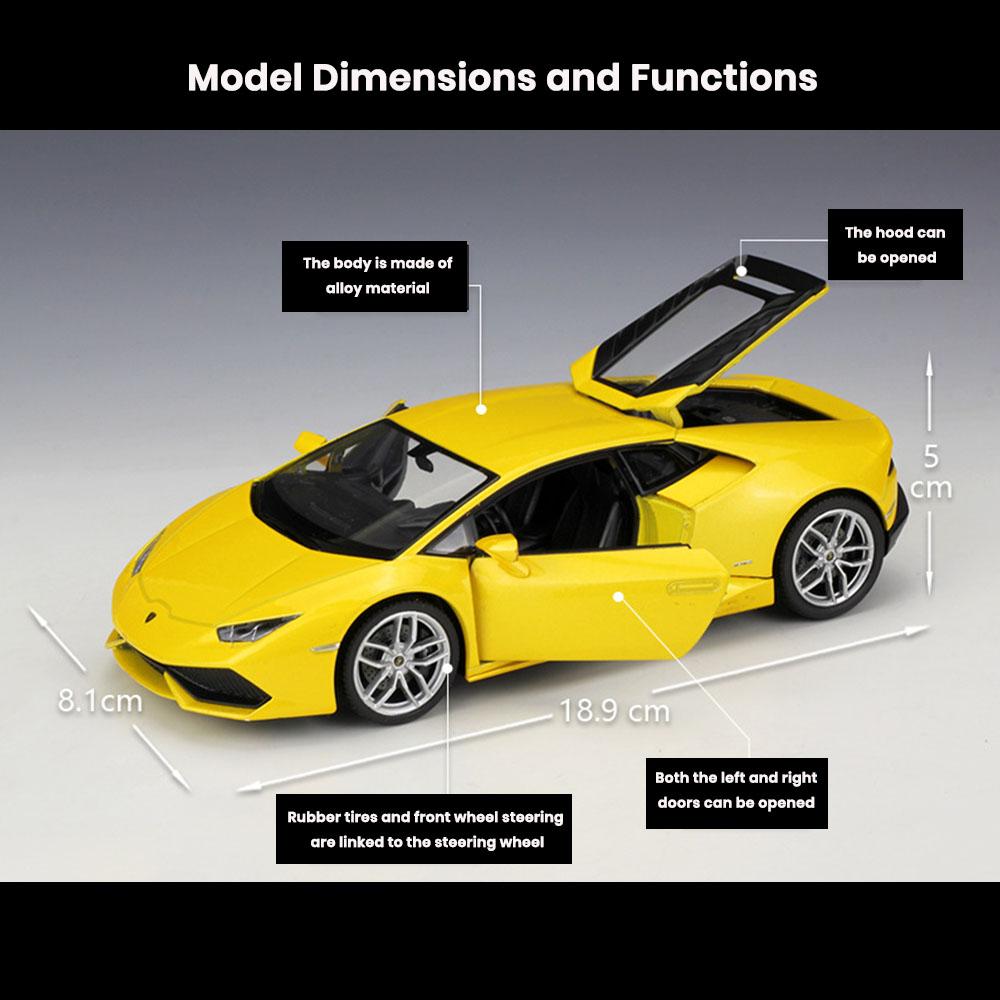 Lamborghini Huracan LP 610-4 Car Model 1:24 Die Cast Doors Hood Openable Toys - Image 2