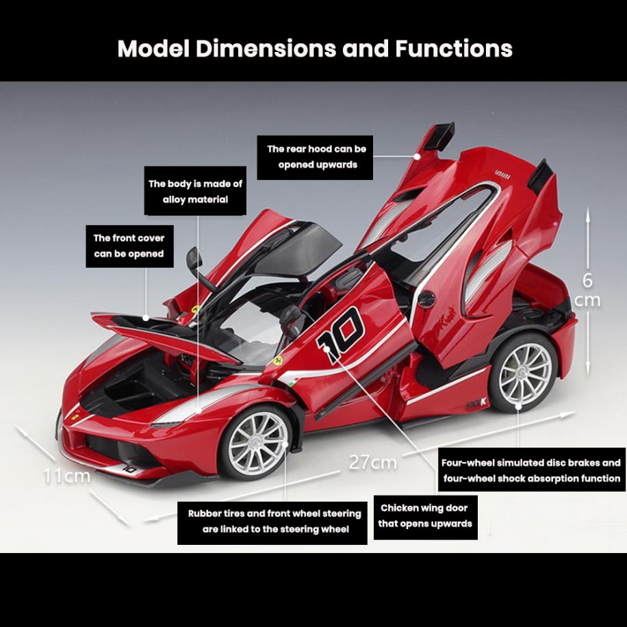 Ferrari FXX-K Car Model 1:18 Die Cast wing Door Hood Openable Upwards Toys Gift - Image 2
