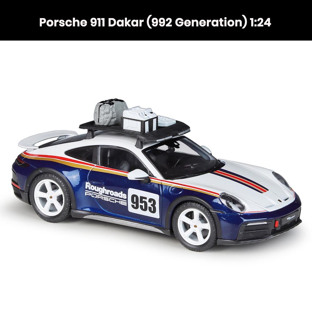 Porsche 911 Dakar (992 Gen) 1:24 die-cast car model with openable doors collectible toy gift